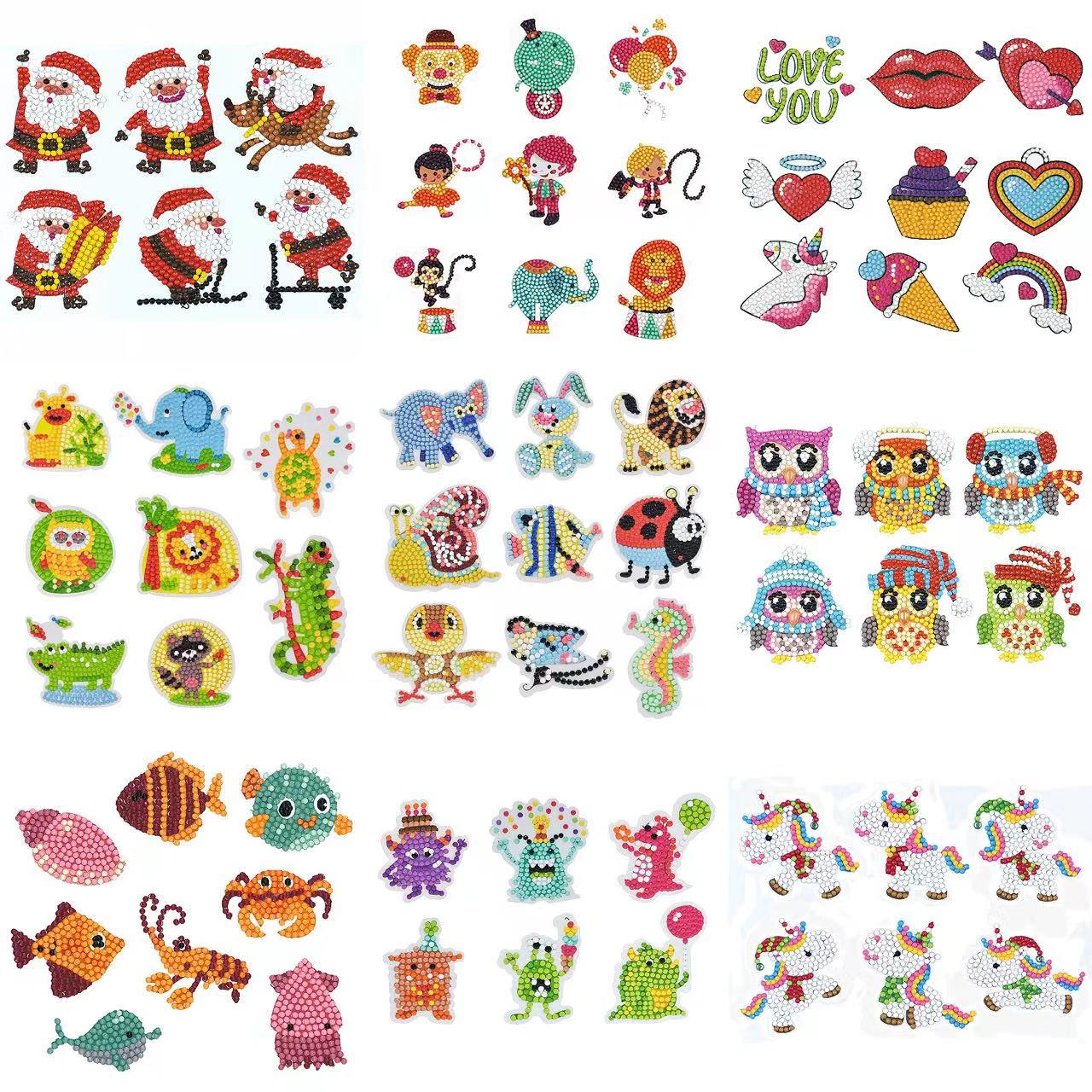 Resin Art For Kids - Diamond Painting Stickers 5D DIY Cartoon