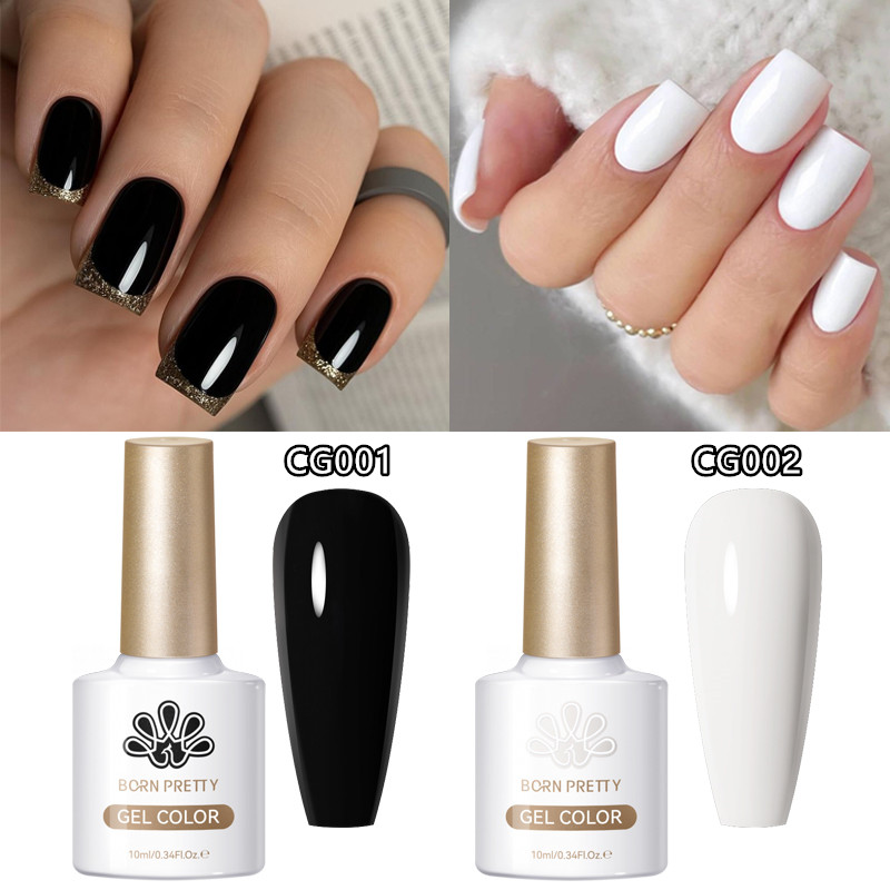 Resin Art Varnish - BORN PRETTY 2Pcs Black White Gel