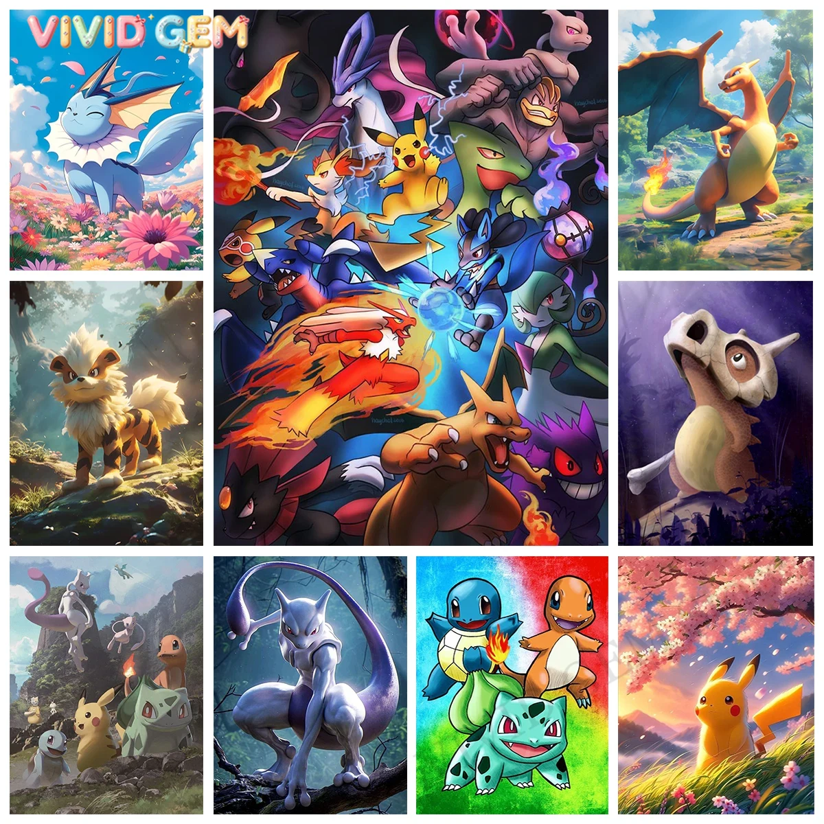 Resin Art For Kids - VIVID GEM New Pokemon DIY Diamond