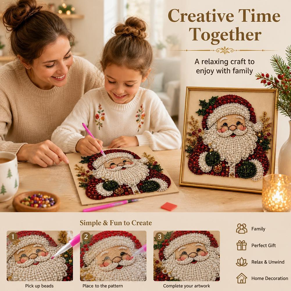 Christmas Santa Claus Pearl Ar - Resin Art For Kids review and price