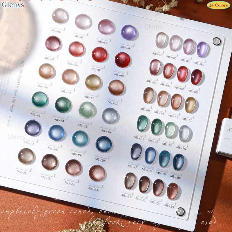 Glemys 24 color cat's eye nail - Resin Art Learning review and price