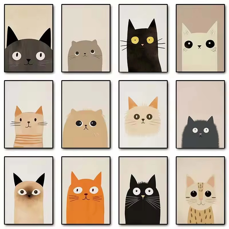 Minimalist Cute Cat Art Poster - Resin Art For Kids review and price