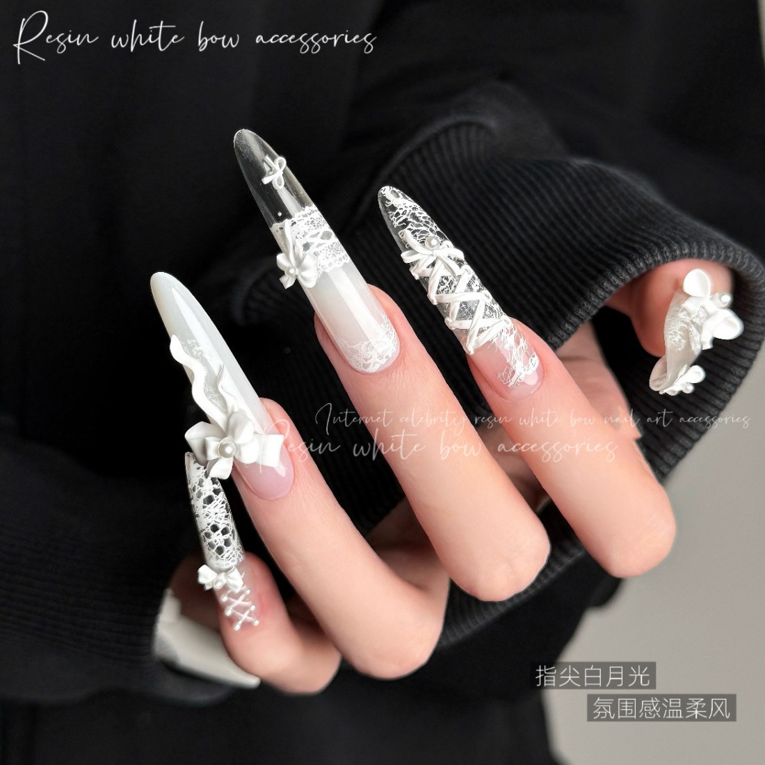 YYM 50PCS White Bow Nail Art:  - Resin Art Instagram review and price