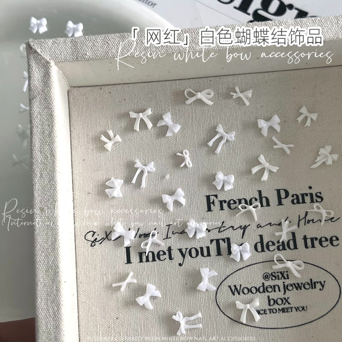 YYM 50PCS White Bow Nail Art:  - Resin Art Instagram review and price