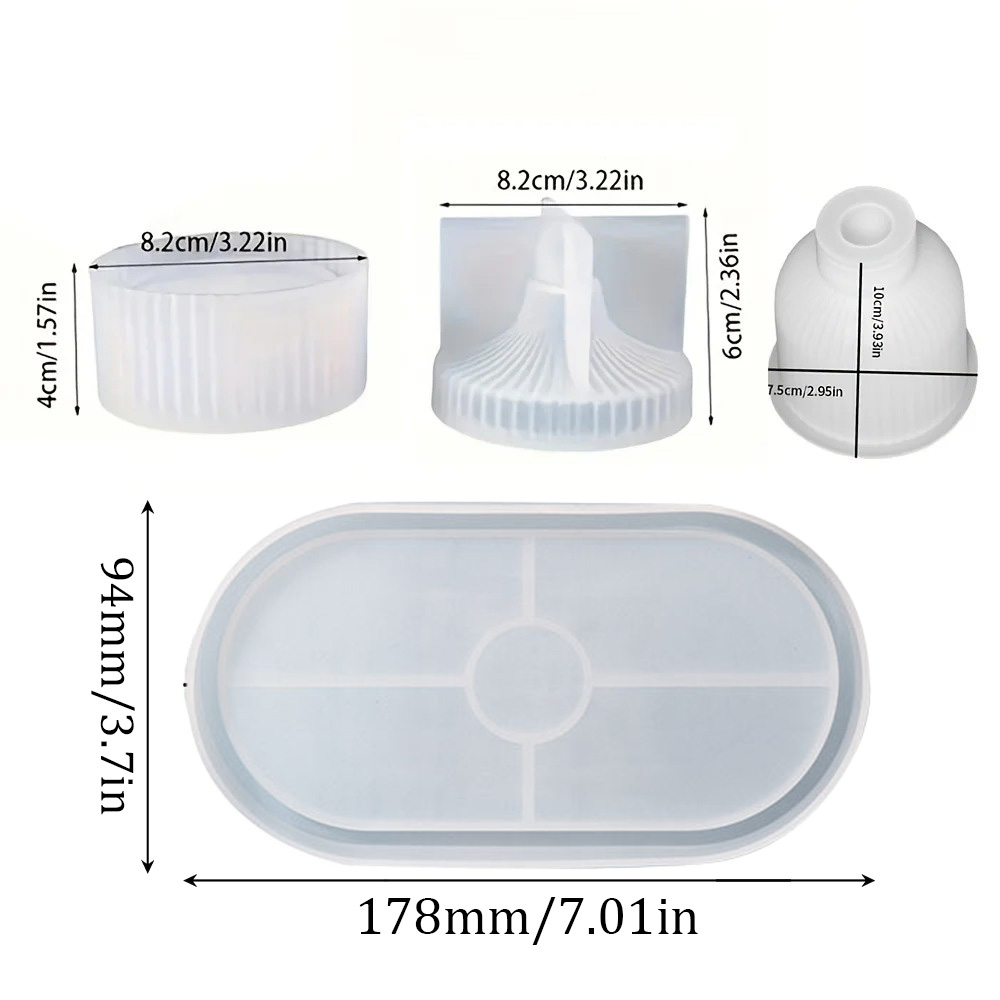 4pcs Silicone Molds Oval Tray  - Resin Art Kit With Molds review and price