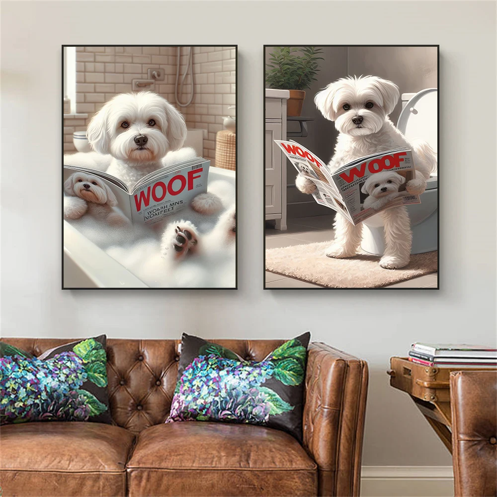 Funny Bathroom Maltese Dog Toi - Resin Art For Kids review and price